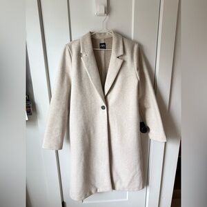Zara Cream Trench Coat (M)
